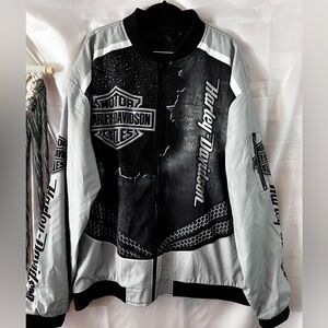 Harley Davidson Men’s 2XL Graphics Zip Slit Pockets Coat Jacket